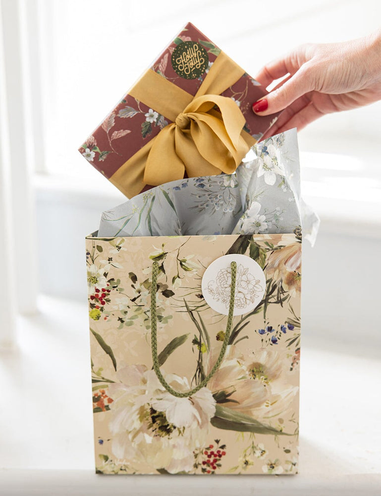 Medium Gift Bag - Summer Peonies Gift Bag Bespoke Letterpress 