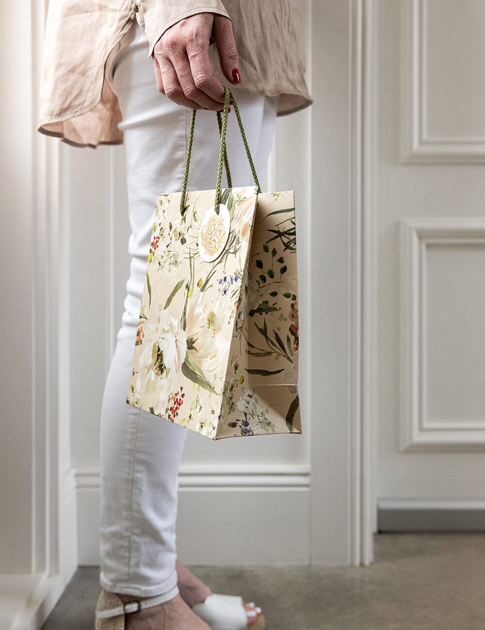 Medium Gift Bag - Summer Peonies Gift Bag Bespoke Letterpress 