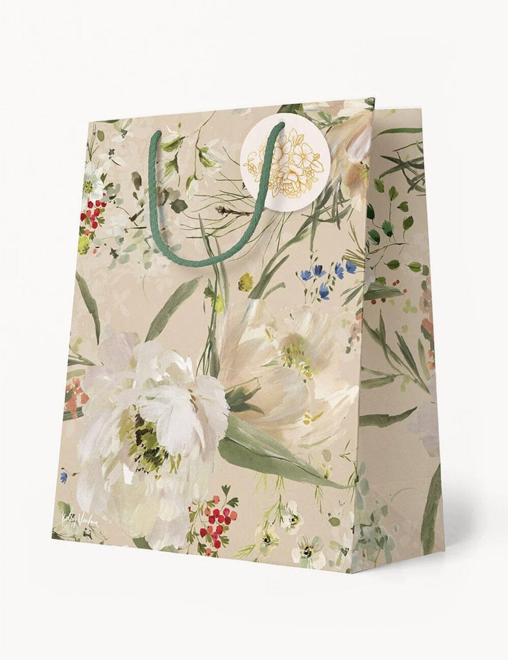 Medium Gift Bag - Summer Peonies Gift Bag Bespoke Letterpress 