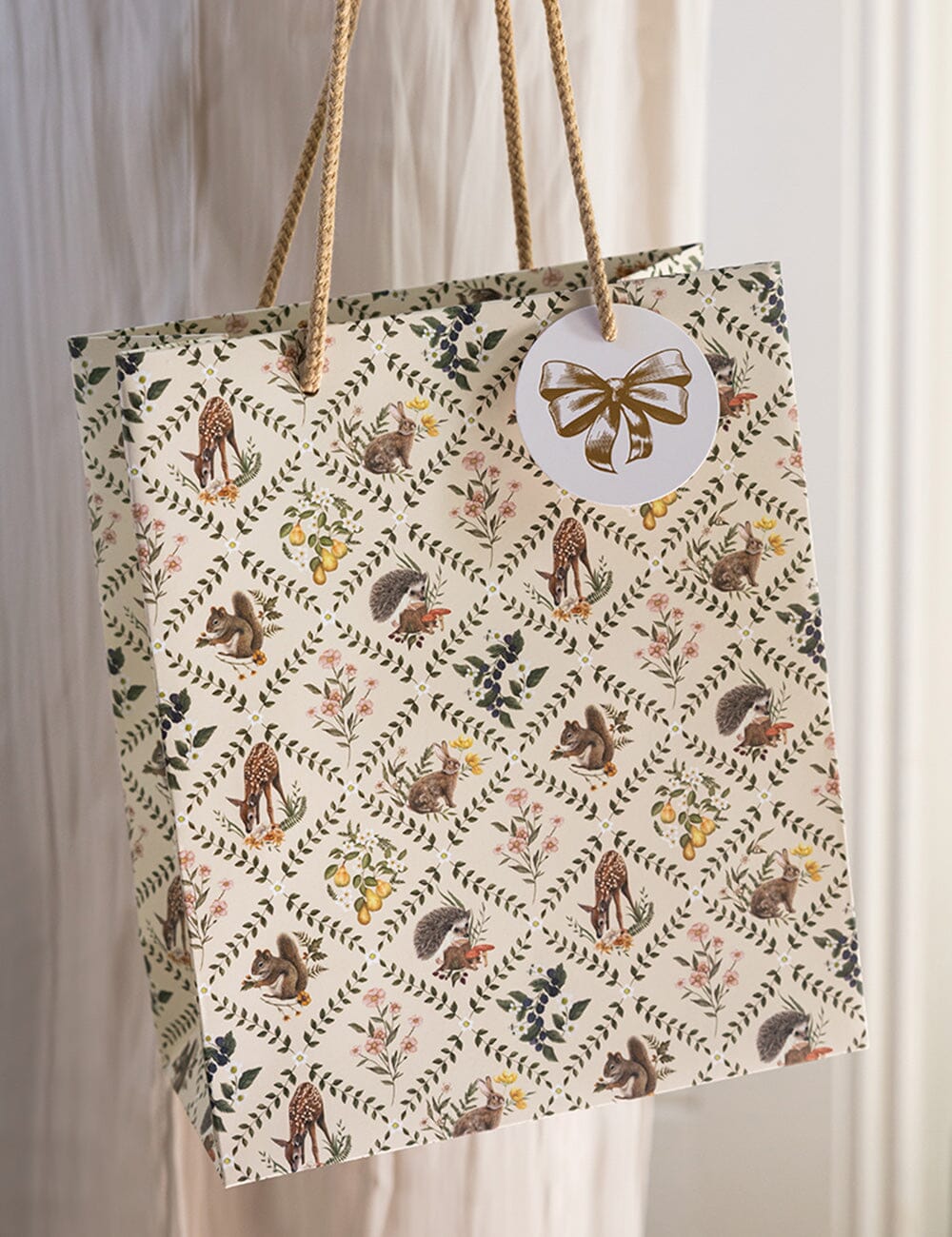 Medium Gift Bag - Wildflower Trellis Gift Bag Bespoke Letterpress 