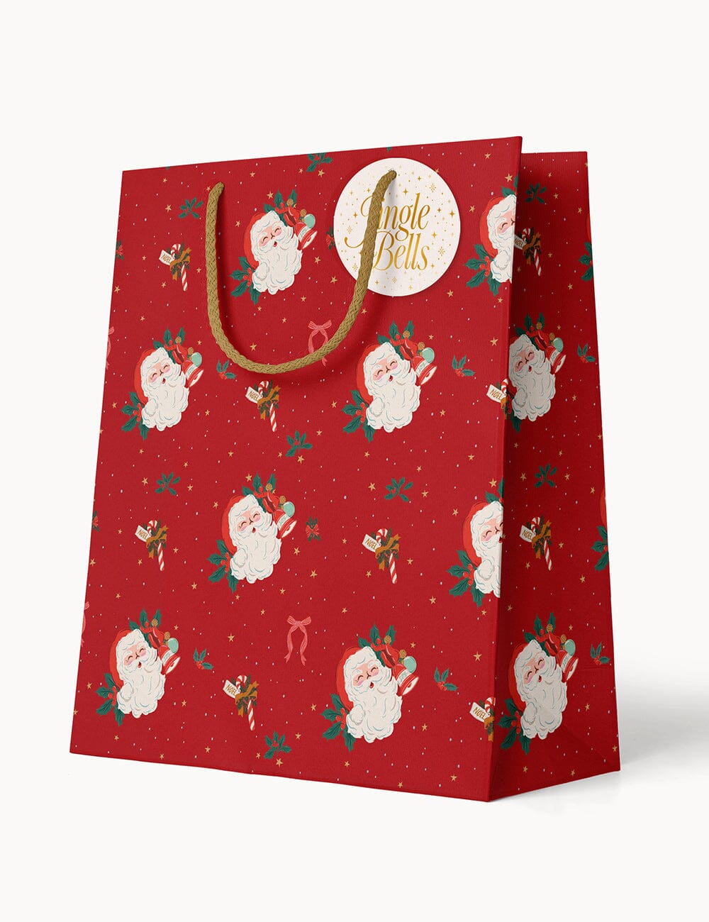 Medium Gift Bag - Jingle Bells Gift Bag Bespoke Letterpress 