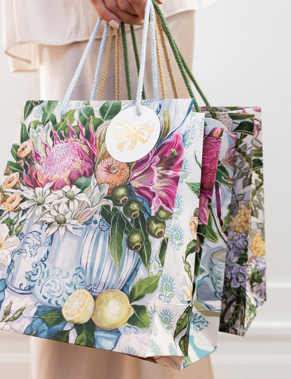 Medium Gift Bag - Three Vases With Lemon
