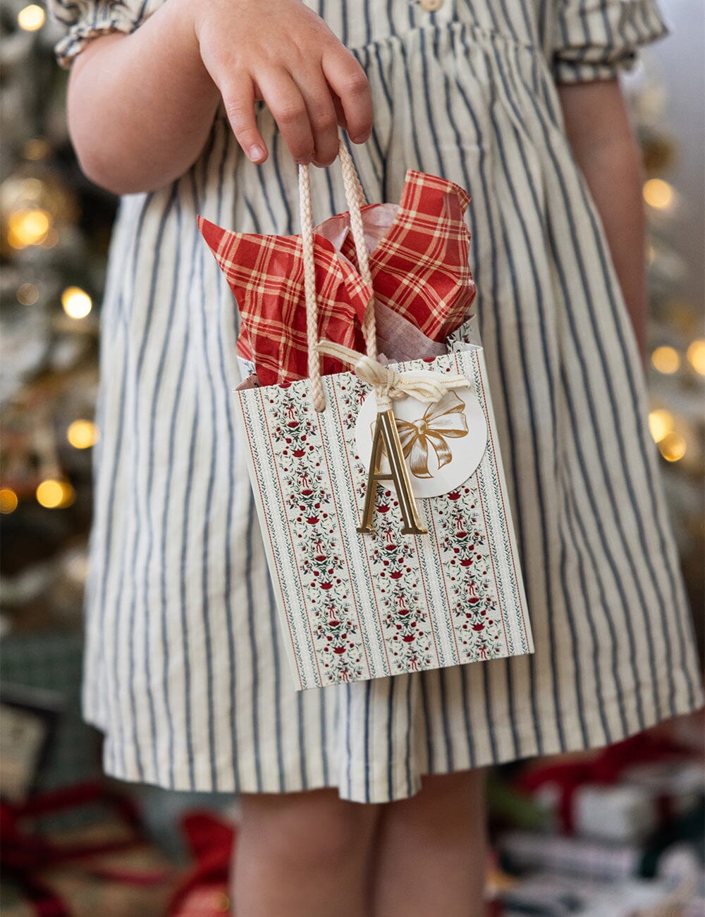Small Gift Bag - Festive Florals Bespoke Letterpress 