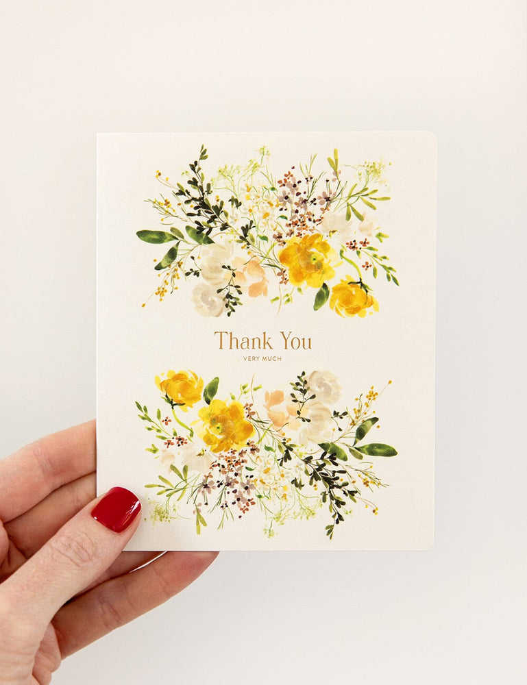 6 Pack Thank you Greeting Card Boxset - Ranunculus Study Greeting Cards Boxset Bespoke Letterpress 