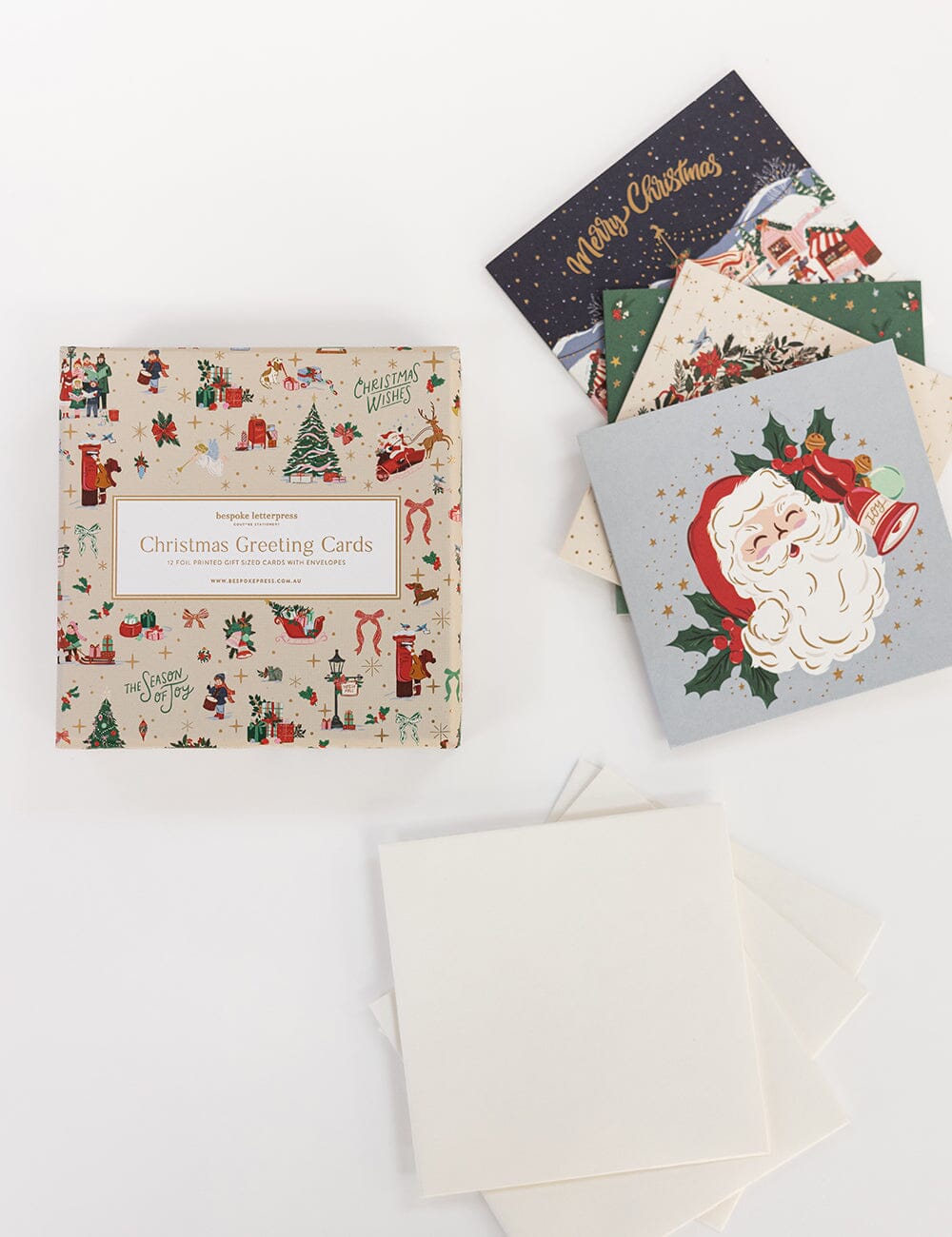 12 Pack Christmas Small Card Boxset - Season of Joy Greeting Cards Boxset Bespoke Letterpress 