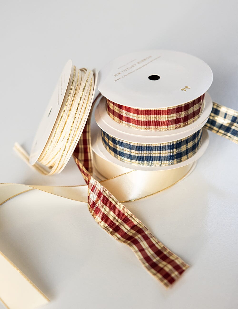 Gold Edge Ivory Satin Ribbon 10 Meters