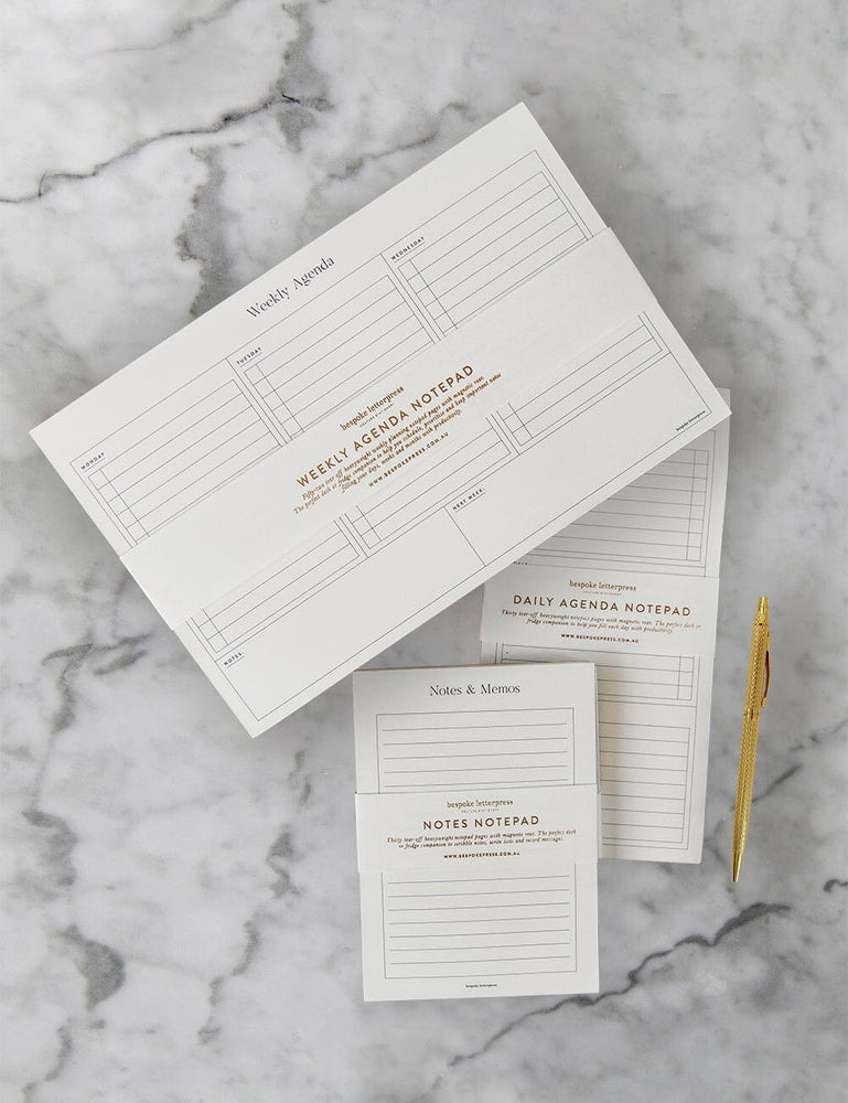 Gift Set - Fridge Magnetic Notepads Notebooks Bespoke Letterpress 