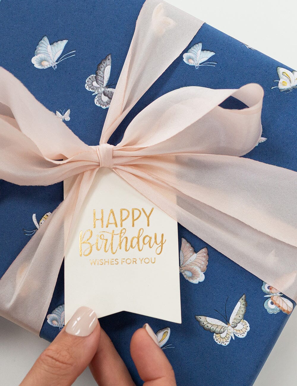 Happy Birthday Wishes For You - Single Tag Gift Tags Bespoke Letterpress 