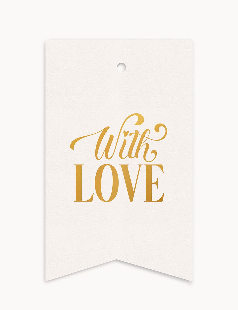 With Love - Single Tag Gift Tags Bespoke Letterpress 