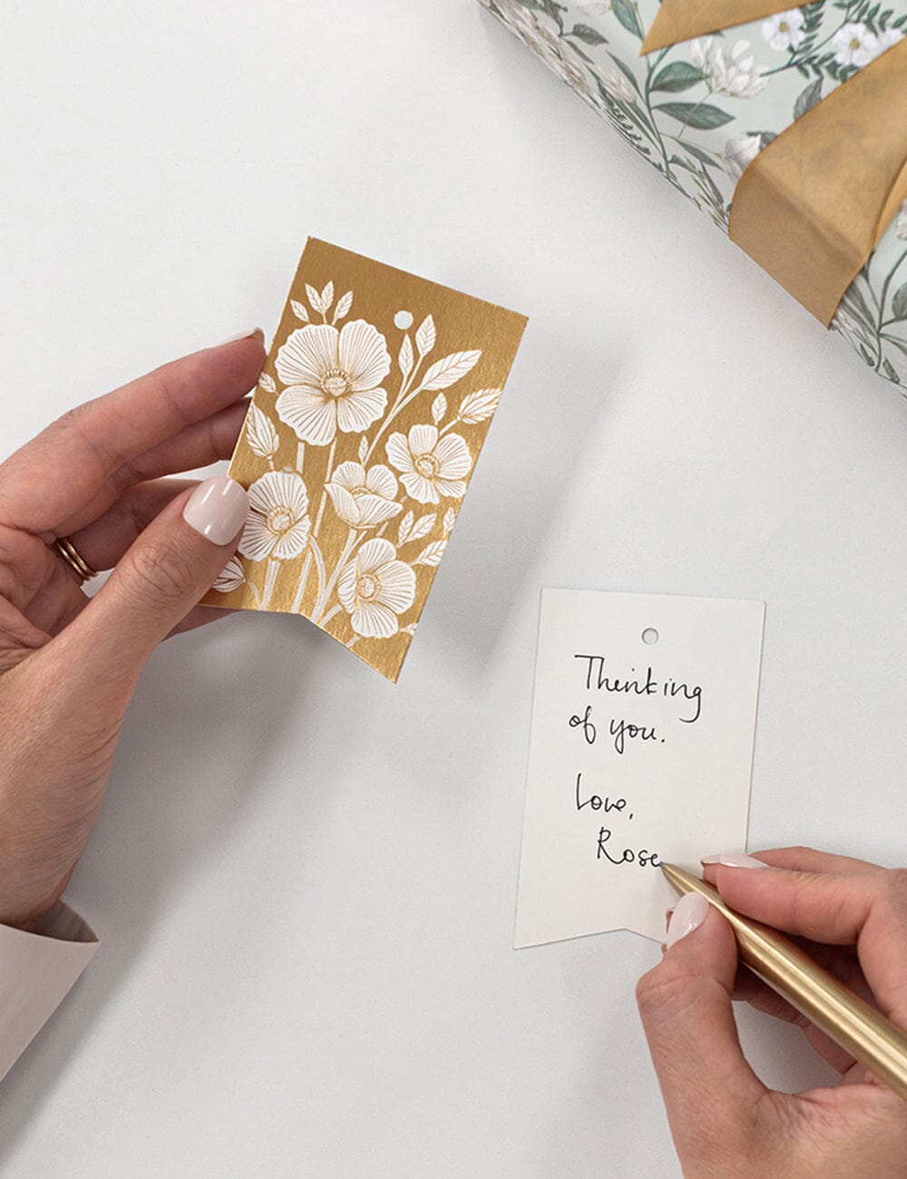 Golden Florals - Single Tag
