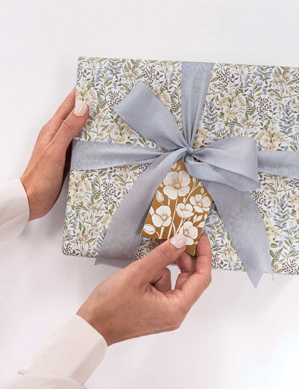 Golden Florals - Single Tag Gift Tags Bespoke Letterpress 