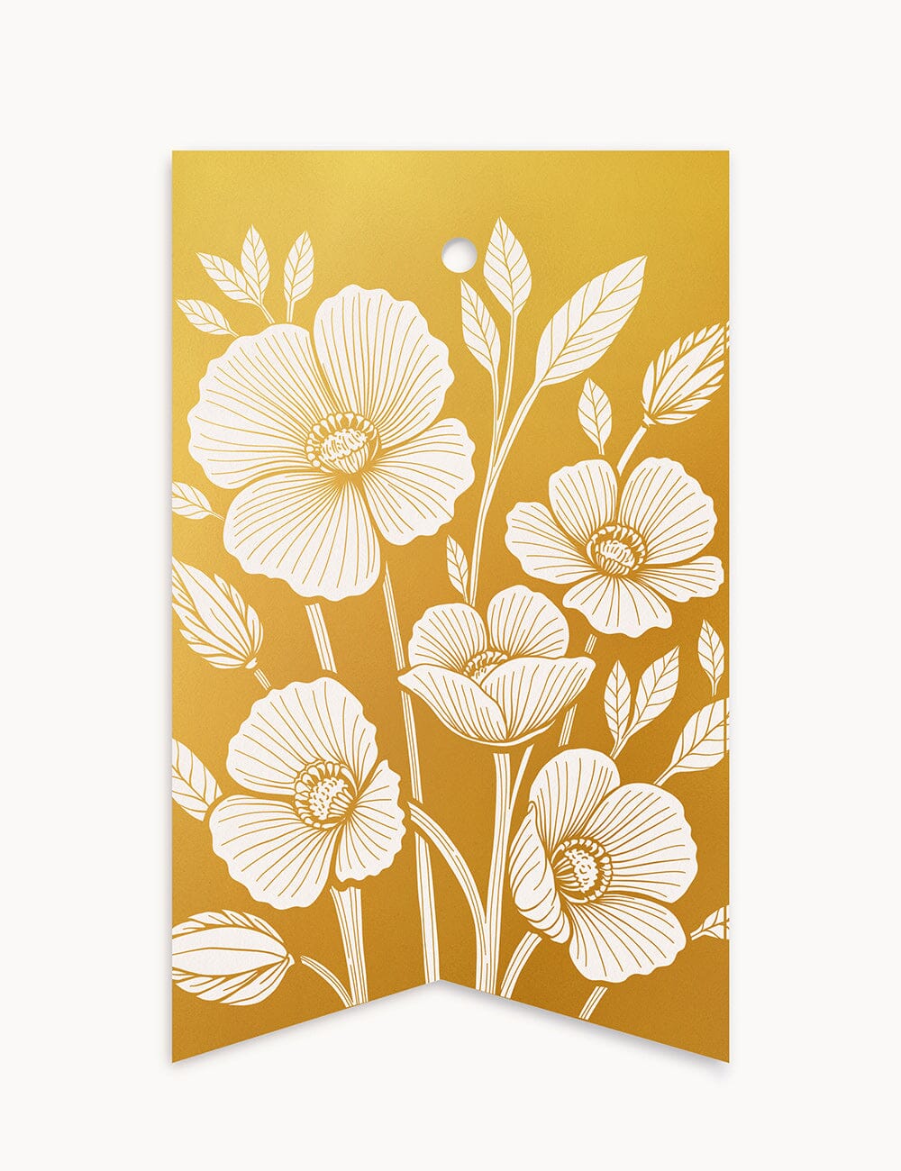 Golden Florals - Single Tag Gift Tags Bespoke Letterpress 