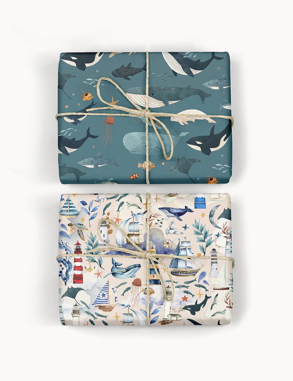 Nautical / Whales 6pk Gift Wrap