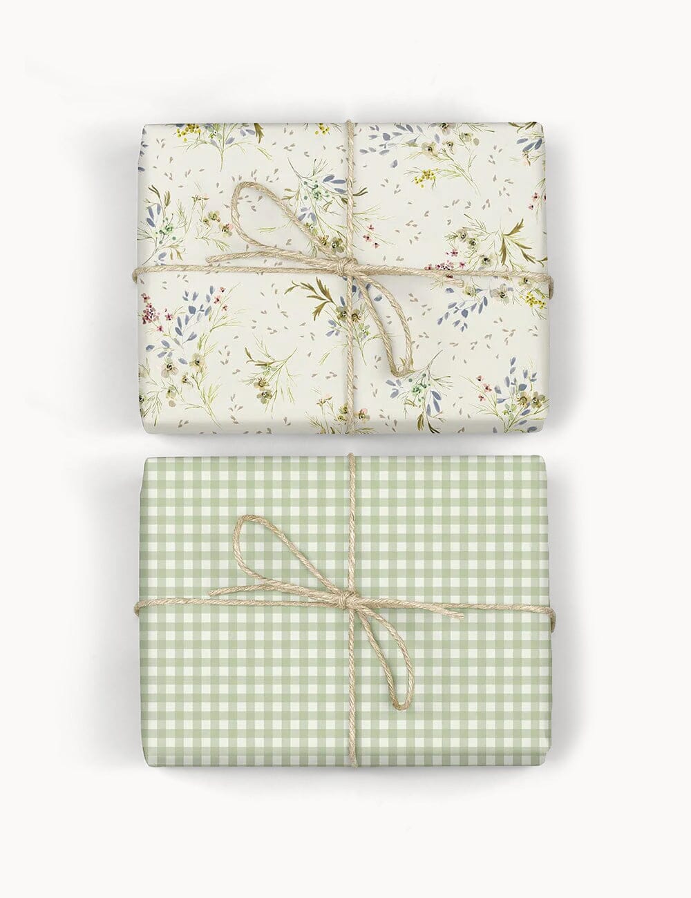 Itsy Bitsy Florals / Sage Check 6pk Gift Wrap Gift Wrap Bespoke Letterpress 