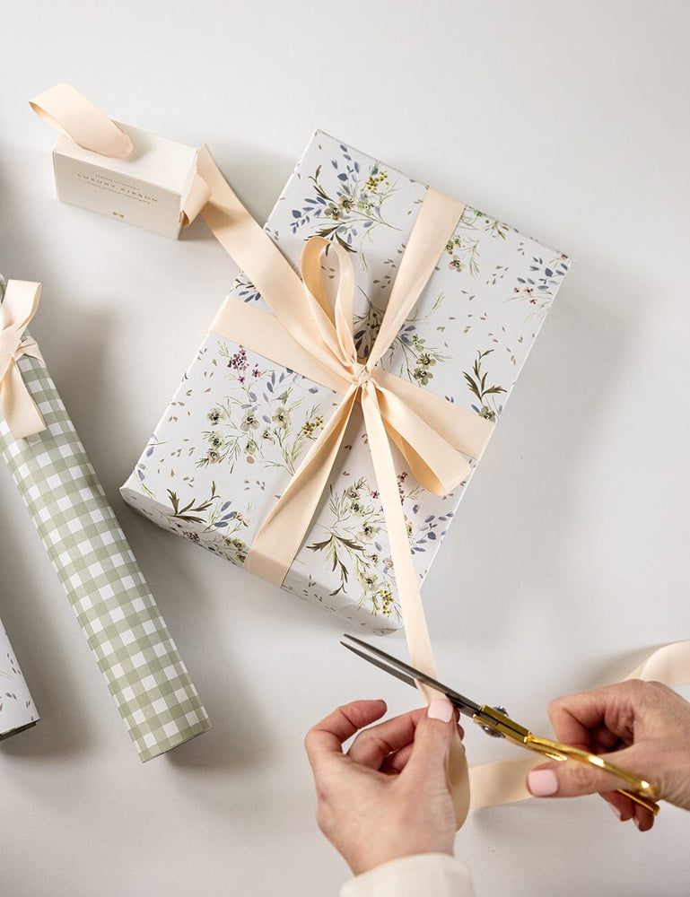 Itsy Bitsy Florals / Sage Check Gift Wrap 100pk Gift Wrap Bespoke Letterpress 