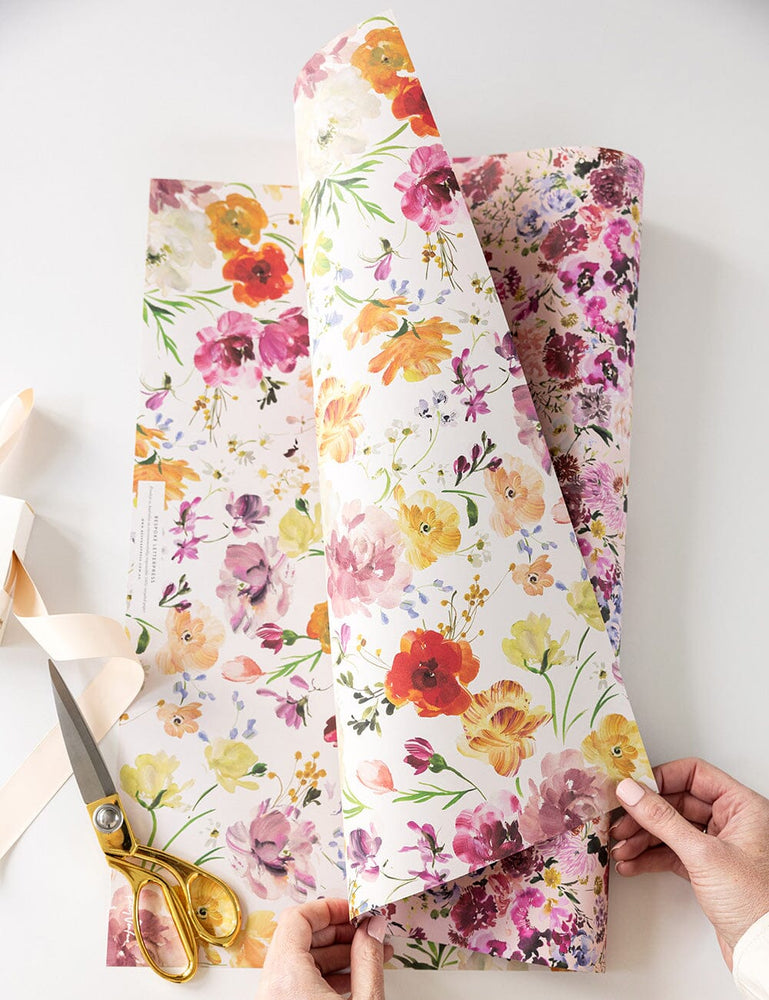 Ranunculus/Wildflowers Gift Wrap 100pk Gift Wrap Bespoke Letterpress 