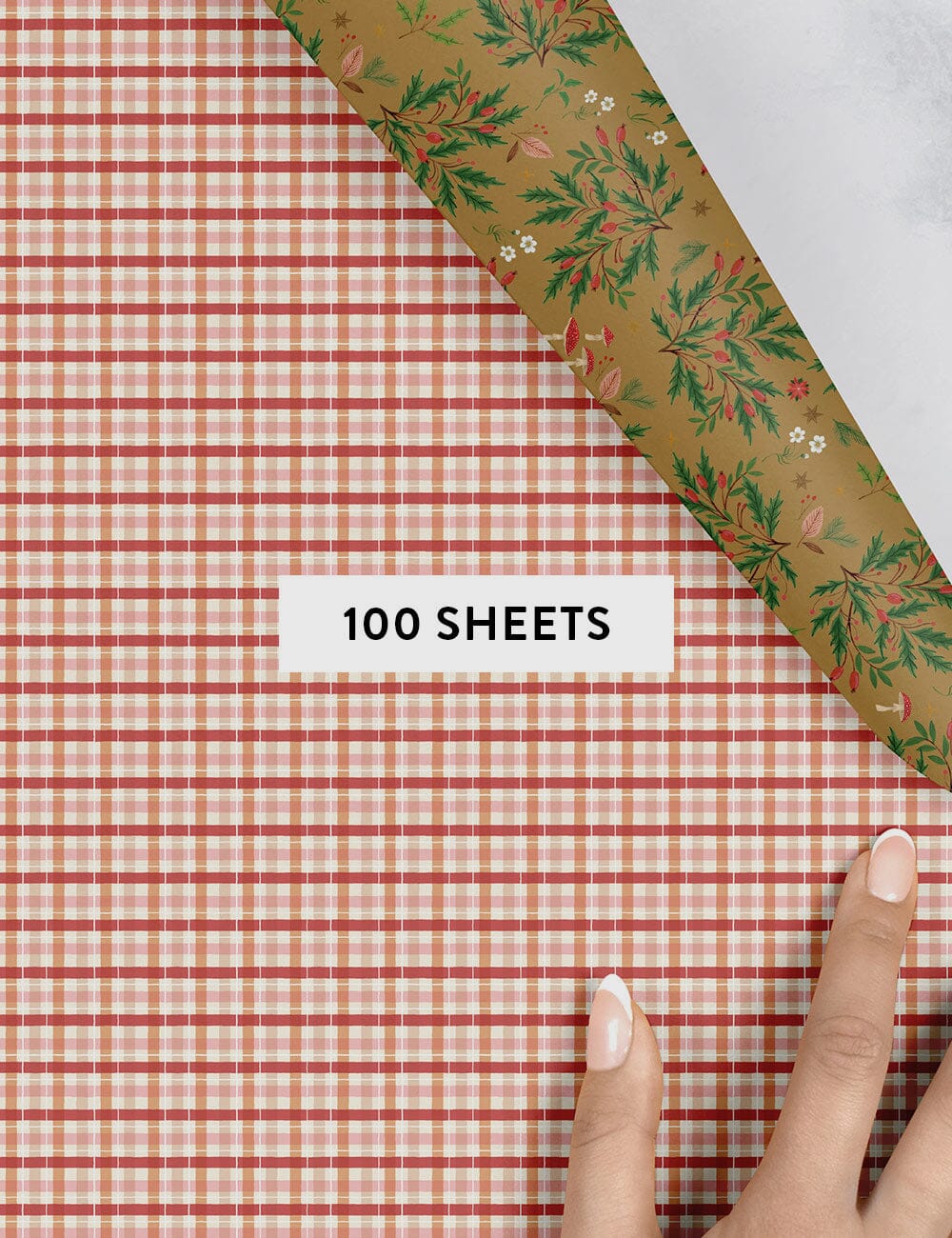 Christmas Tartan / Woodland Harvest Christmas Gift Wrap 100pk Gift Wrap Bespoke Letterpress 