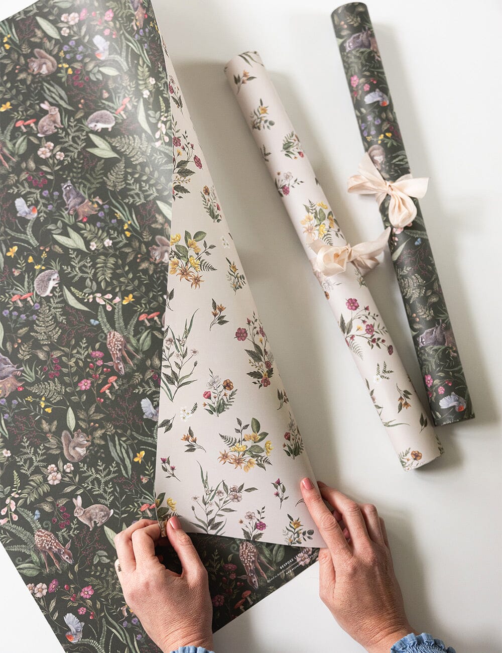 Dainty Blooms / Forest Friends 6pk Gift Wrap Sheets Gift Wrap Bespoke Letterpress 