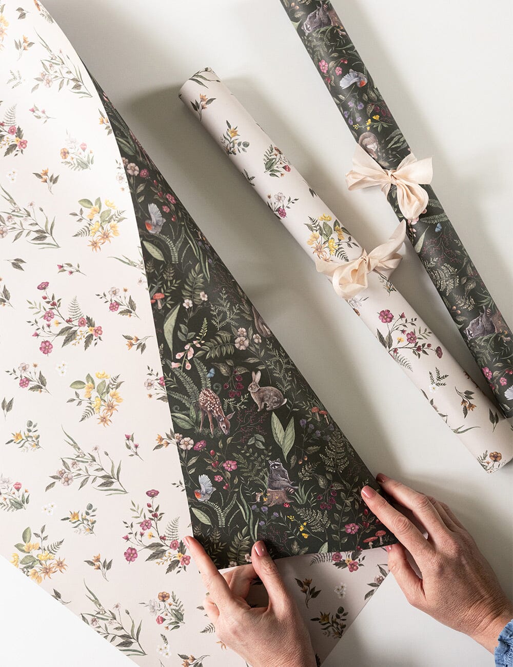 Dainty Blooms / Forest Friends 6pk Gift Wrap Sheets