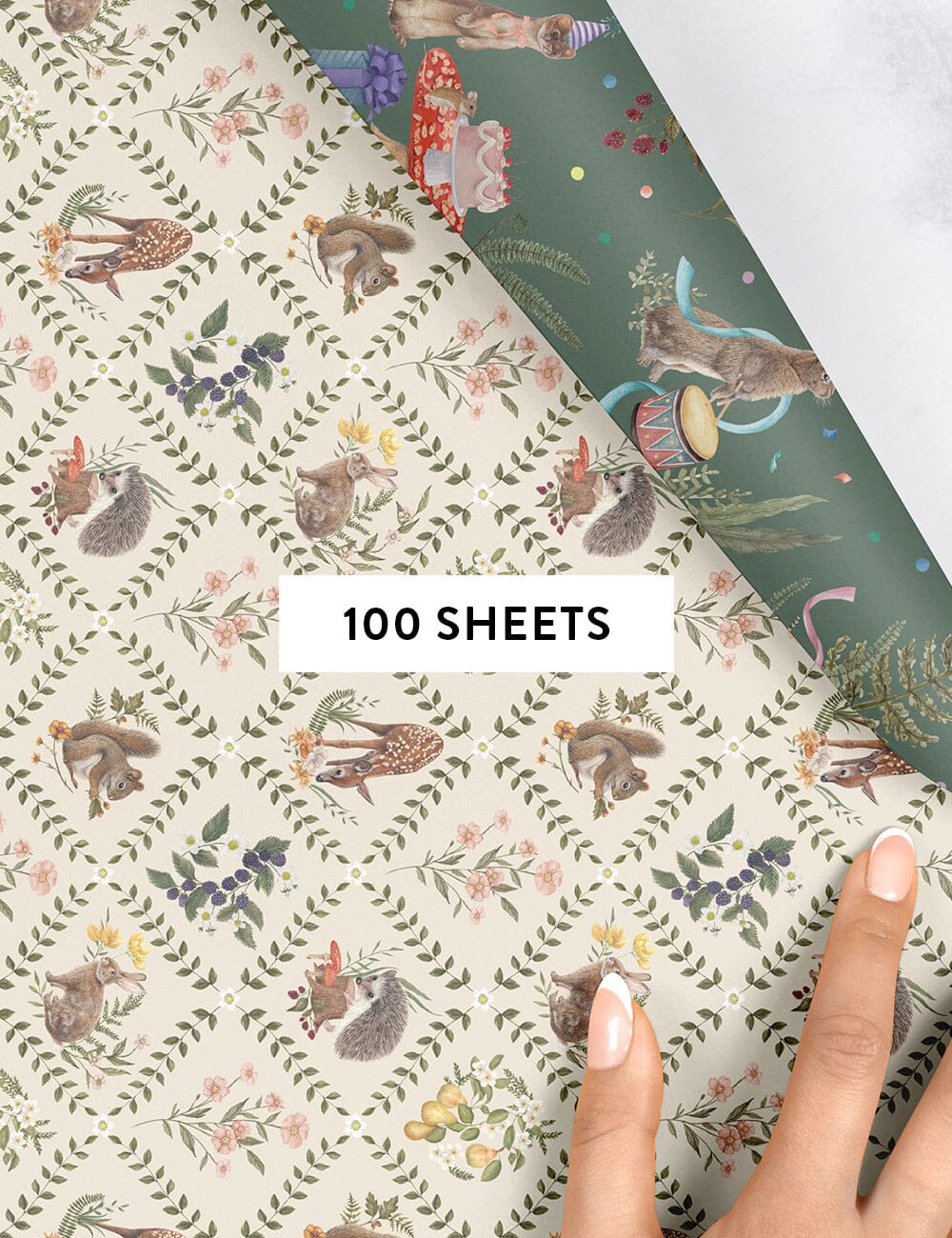 Wildflower Trellis / Woodland Party Gift Wrap 100pk Gift Wrap Bespoke Letterpress 
