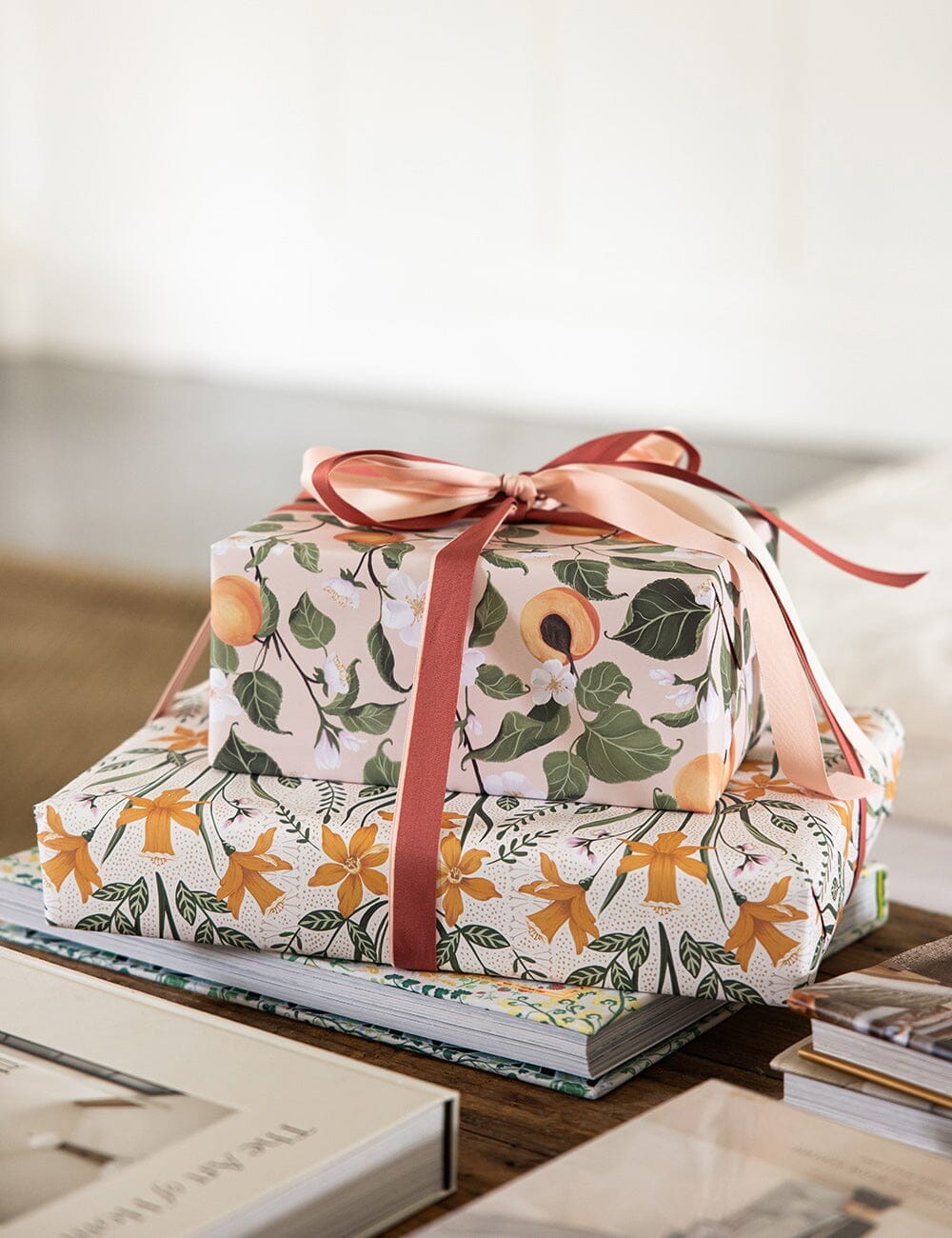 Peaches / Daffodil 6pk Gift Wrap Sheets