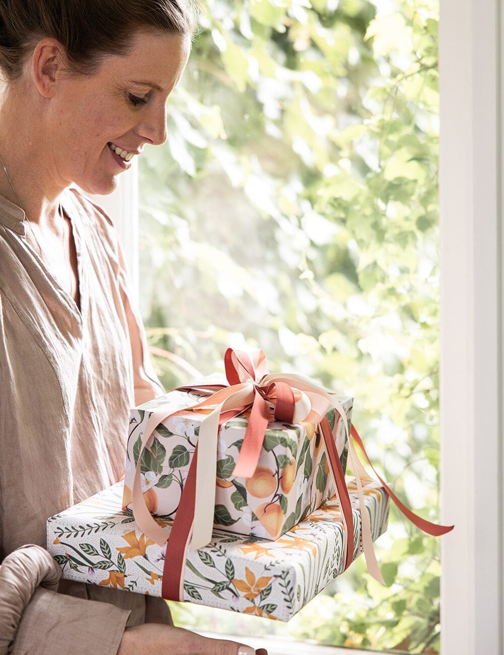 Peaches / Daffodil 6pk Gift Wrap Sheets