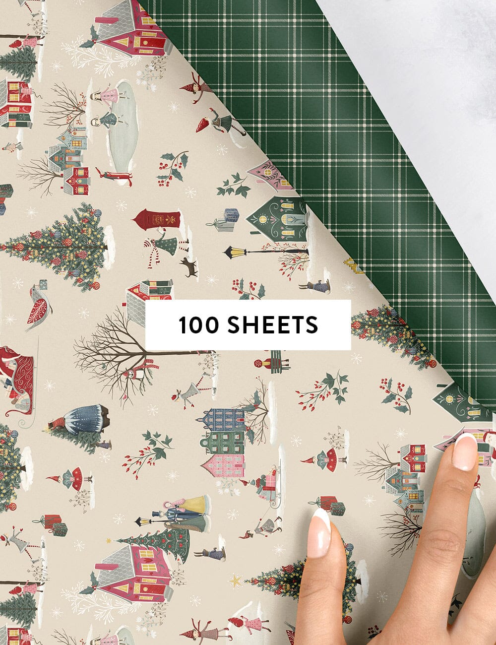 Christmas Winter Wonderland / Spruce Tartan Gift Wrap 100pk