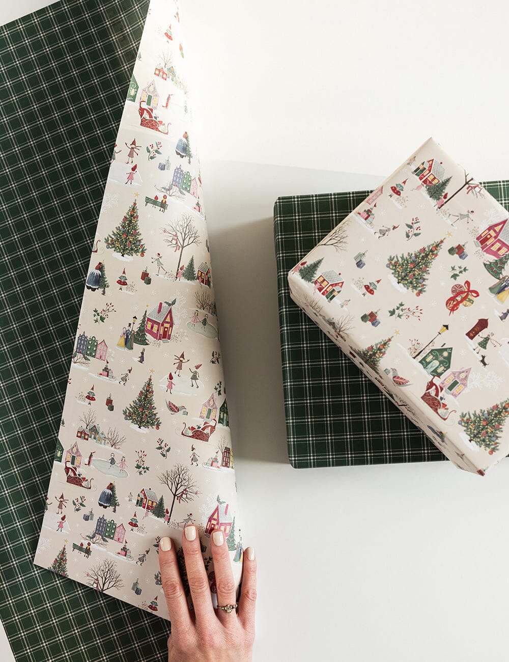 Christmas Winter Wonderland / Spruce Tartan - 6pk Gift Wrap Sheets