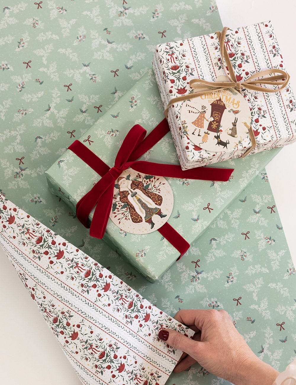 Holly & Bows / Festive Florals - 6pk Gift Wrap Sheets