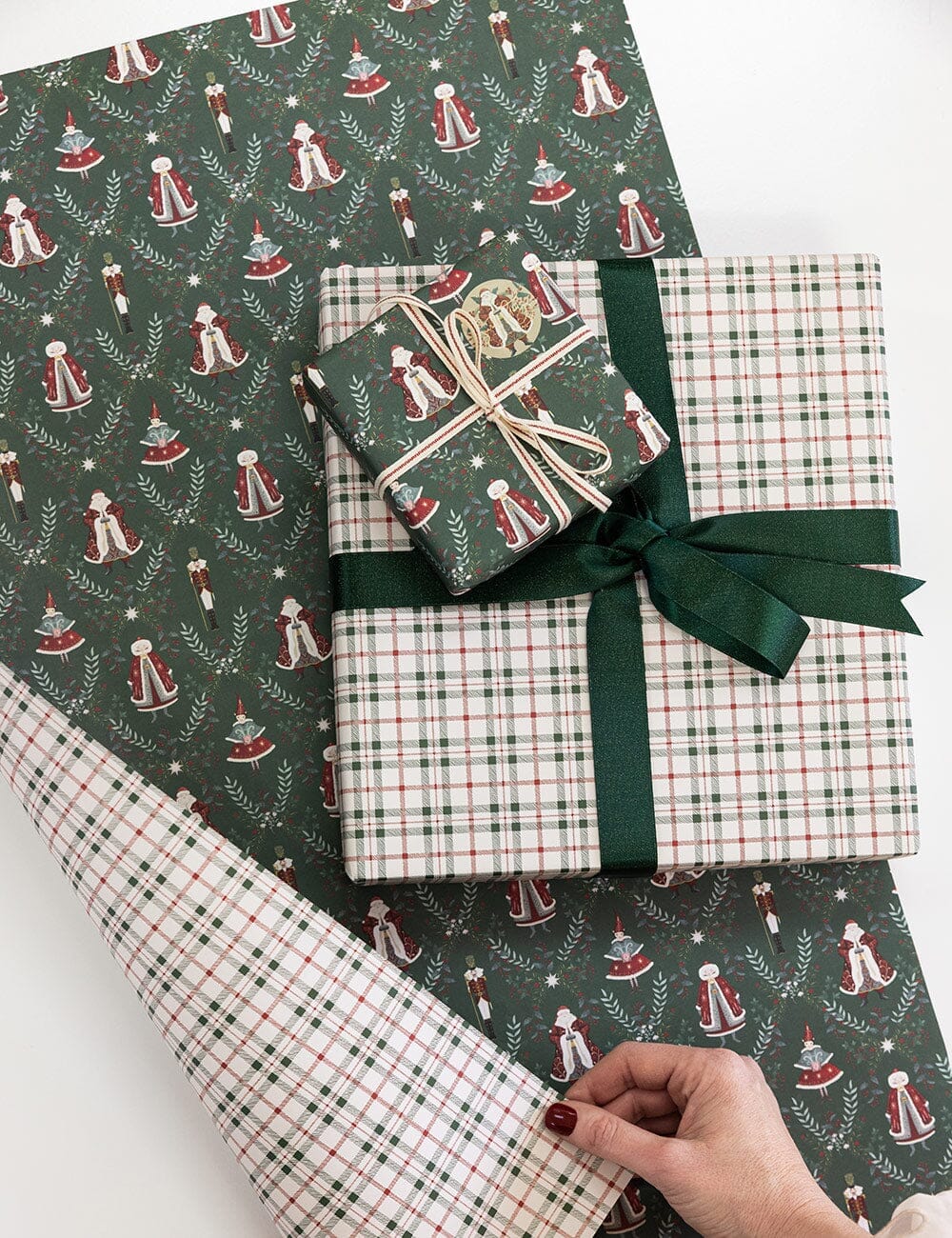 Christmas Plaid / Mr & Mrs Claus - 6pk Gift Wrap Sheets Gift Wrap Bespoke Letterpress 