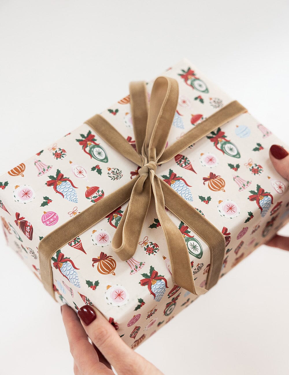 Vintage Baubles / Christmas Plaid 6pk Gift Wrap Sheets