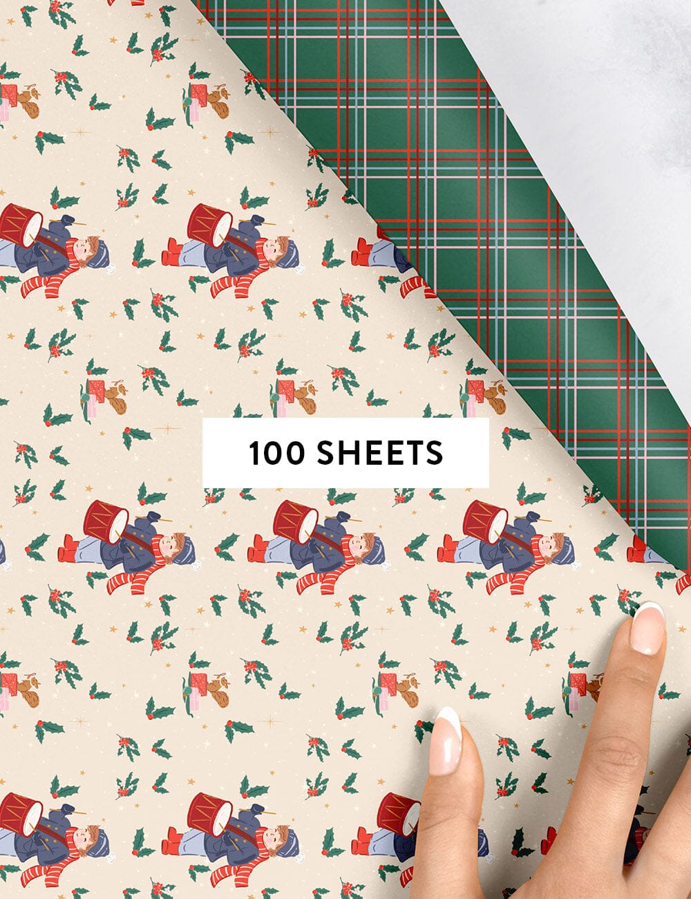 Drummer Boy / Classic Tartan - Gift Wrap 100pk Gift Wrap Bespoke Letterpress 