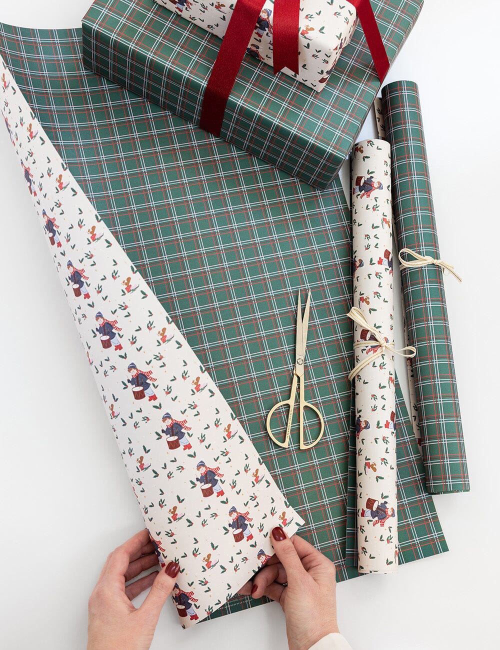 Drummer Boy / Classic Tartan 6pk Gift Wrap Sheets
