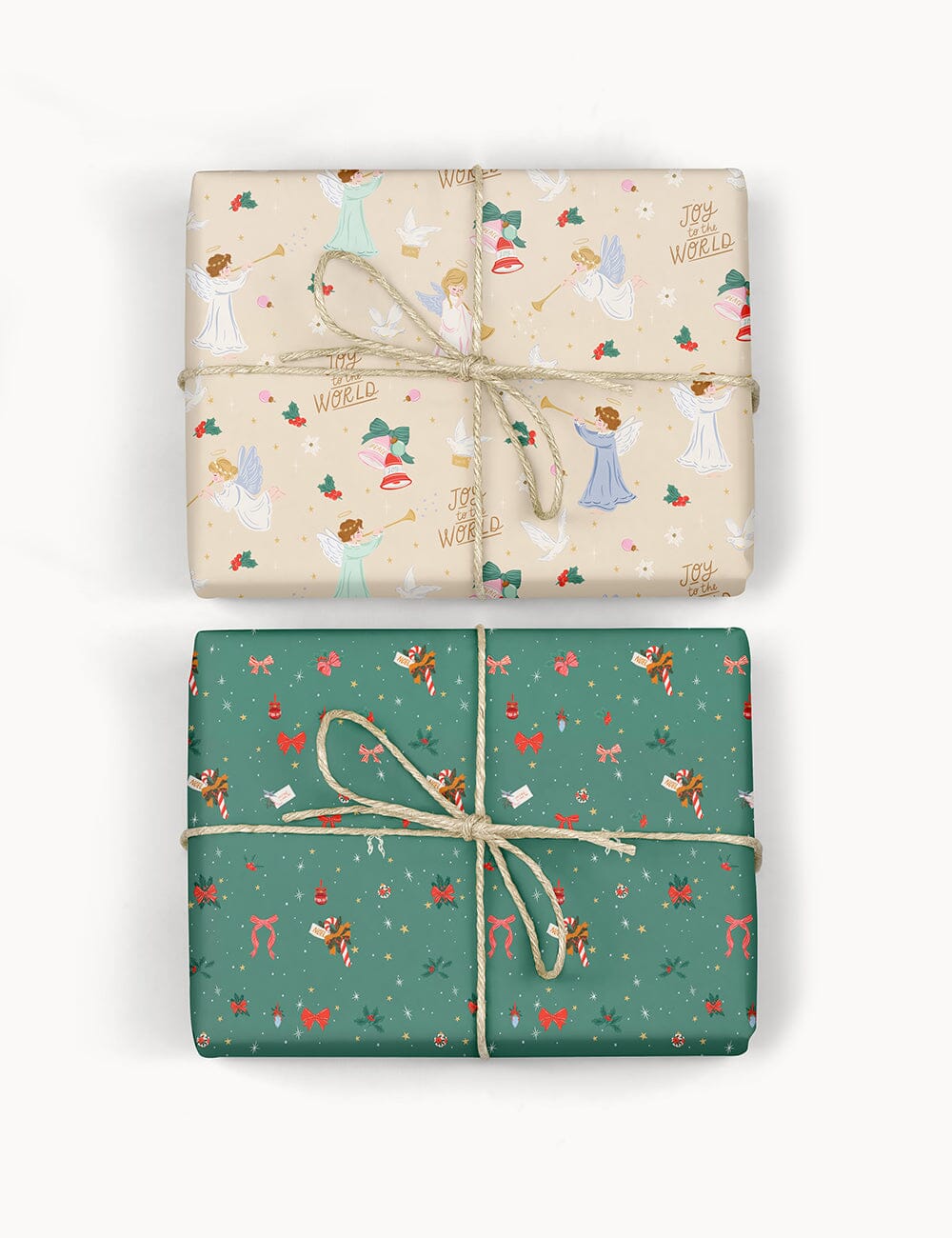 Joy to the World / Merry & Bright 6pk Gift Wrap Sheets Gift Wrap Bespoke Letterpress 
