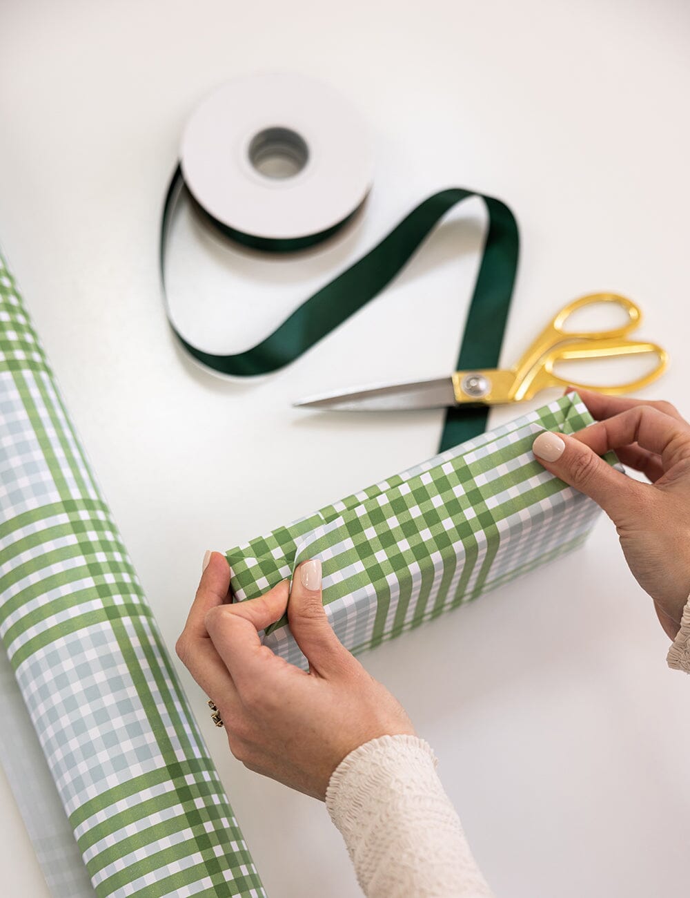 Gift Wrap Roll 3m - Nordic Blue Check