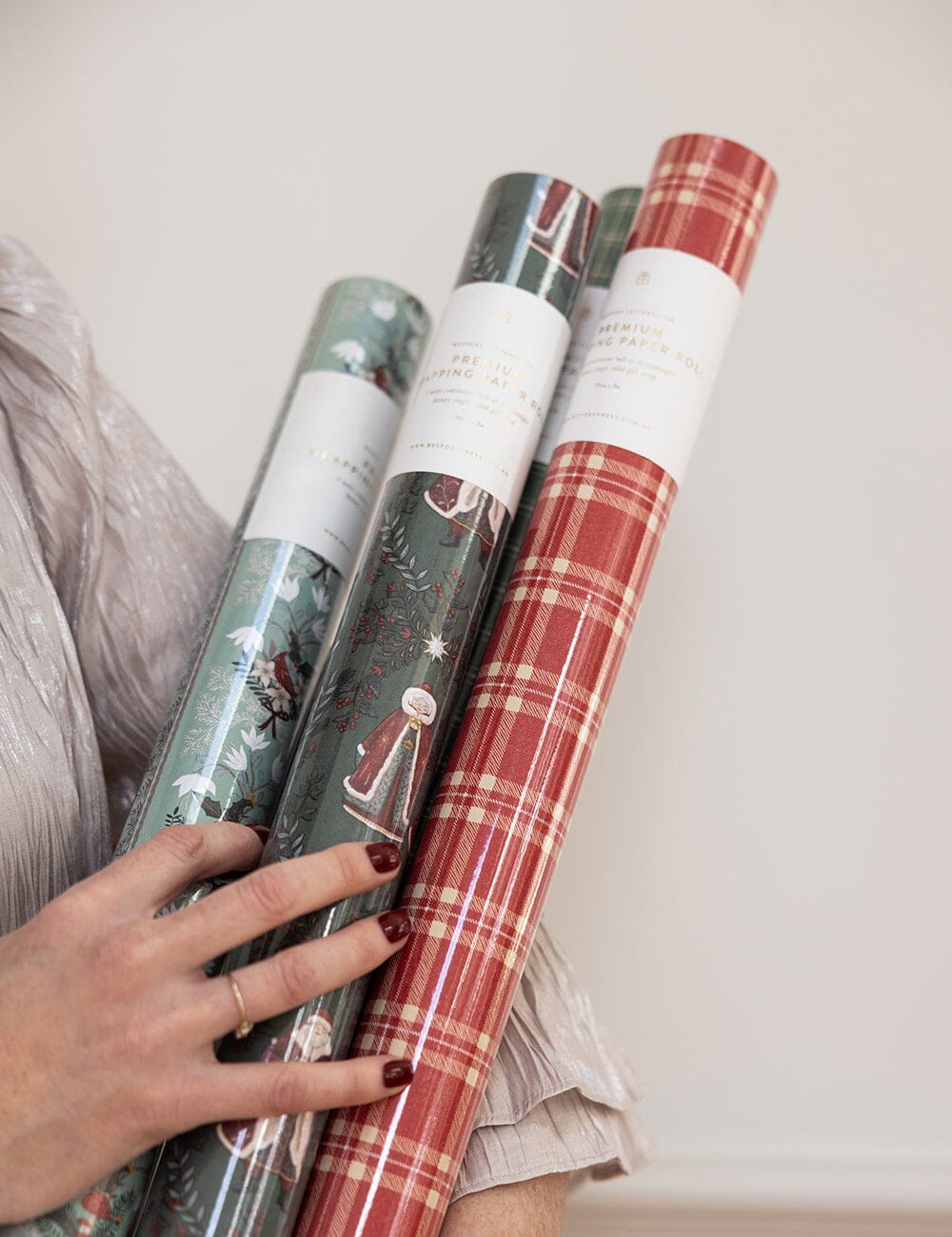 Gift Wrap Roll 3m - Christmas Red Check Plaid