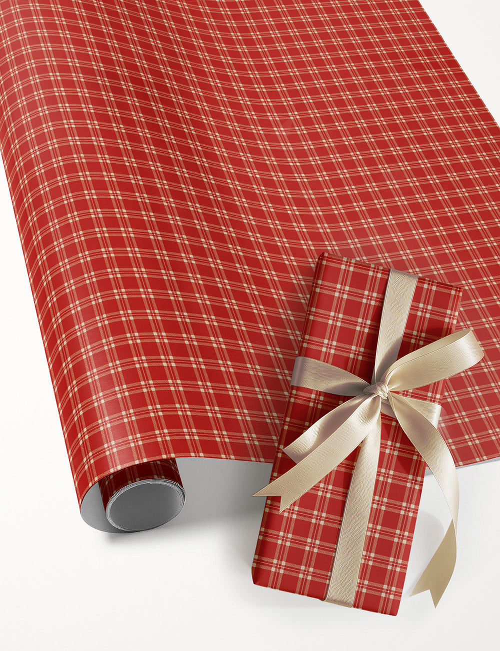 Gift Wrap Roll - Christmas Red Check Plaid