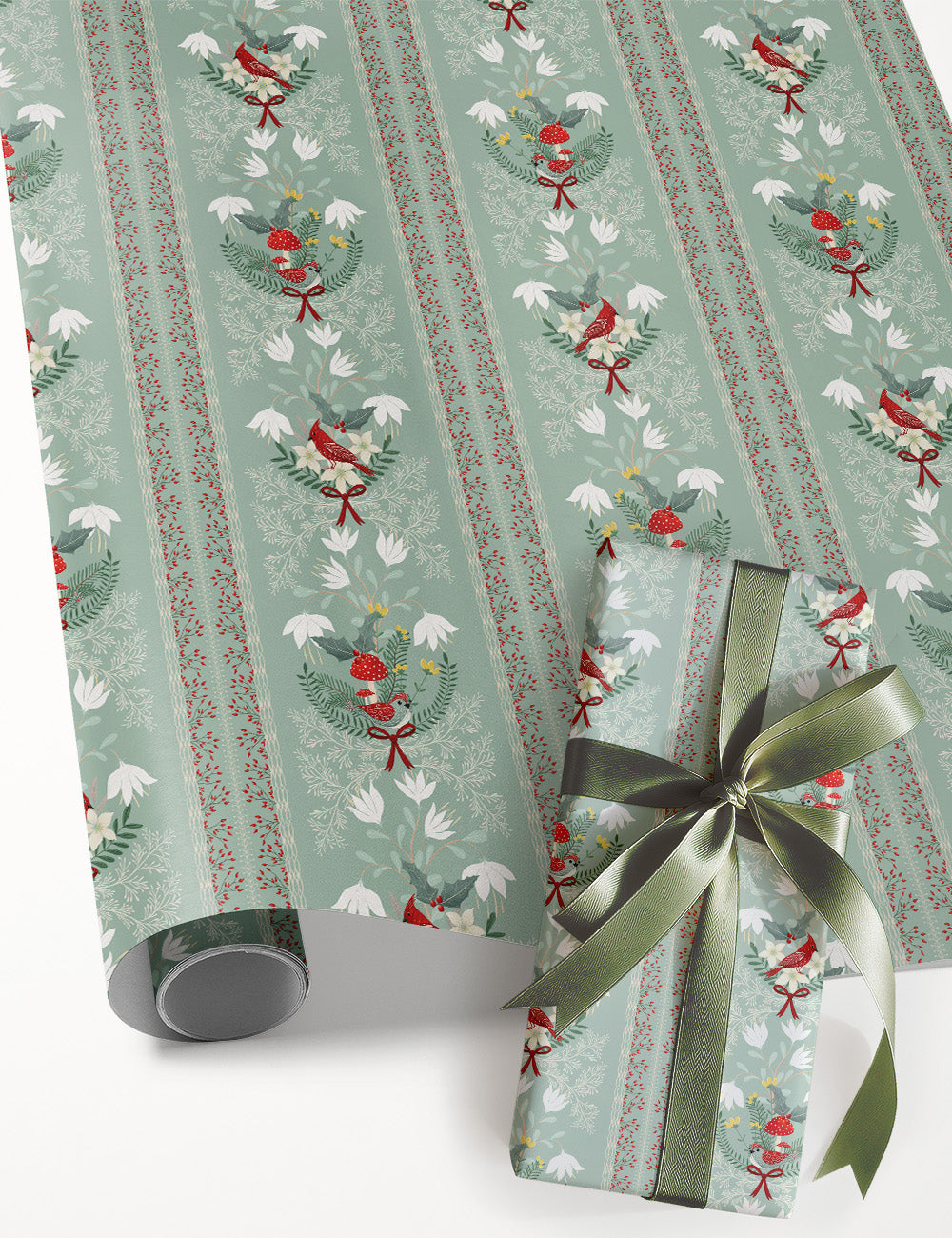 Gift Wrap Roll 3m - Christmas Songbirds