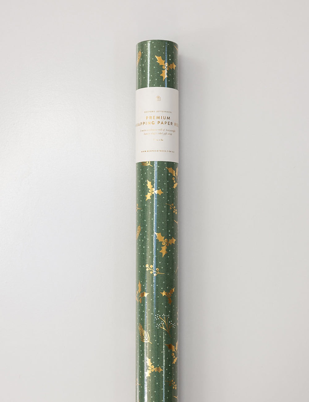 Gift Wrap Roll - Golden Holly (Gold Foil)