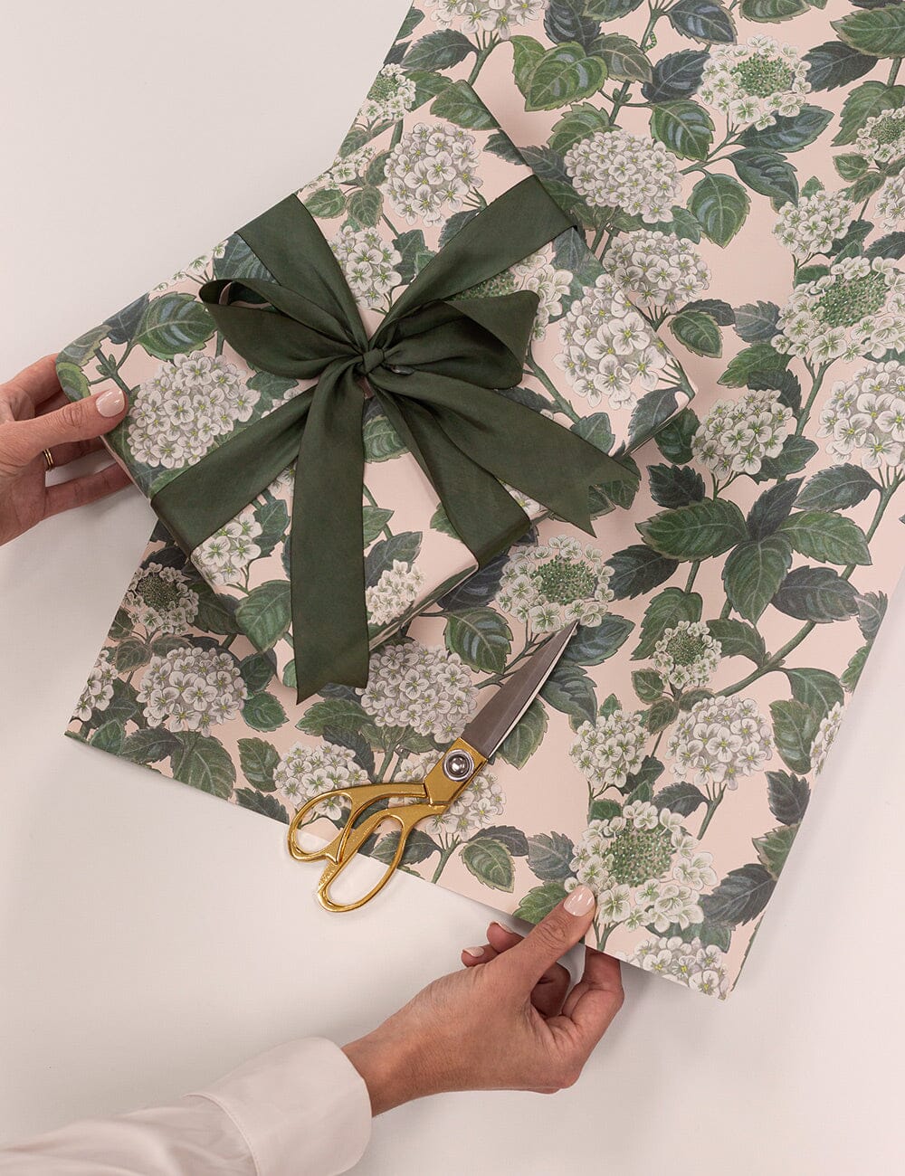 Gift Wrap Roll 3m - Hydrangea Gift Wrapping Bespoke Letterpress 