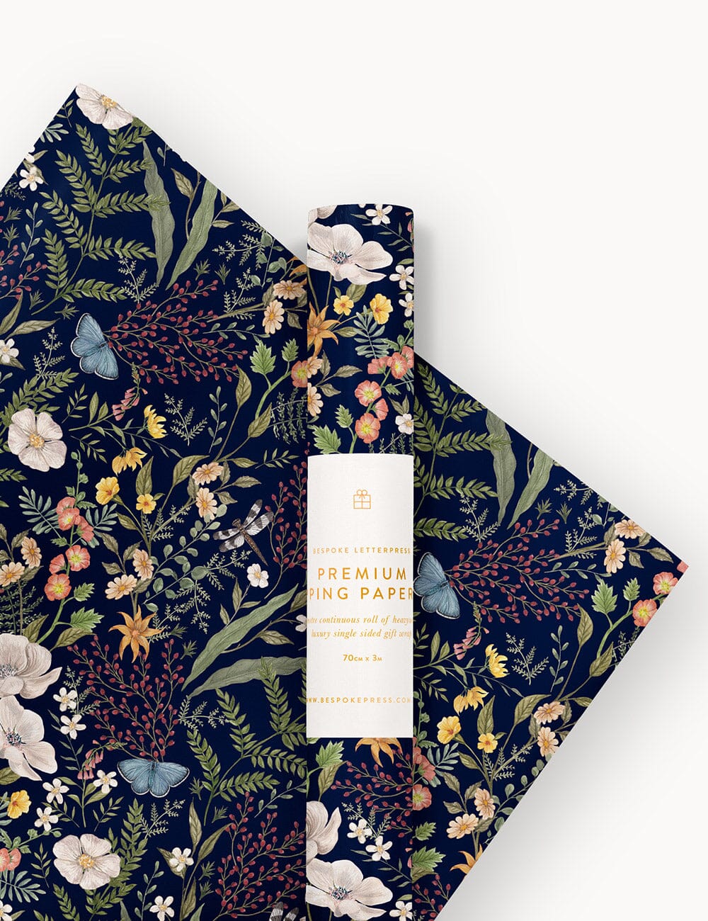 Gift Wrap Roll 3m - Dusk in Bloom Gift Wrapping Bespoke Letterpress 