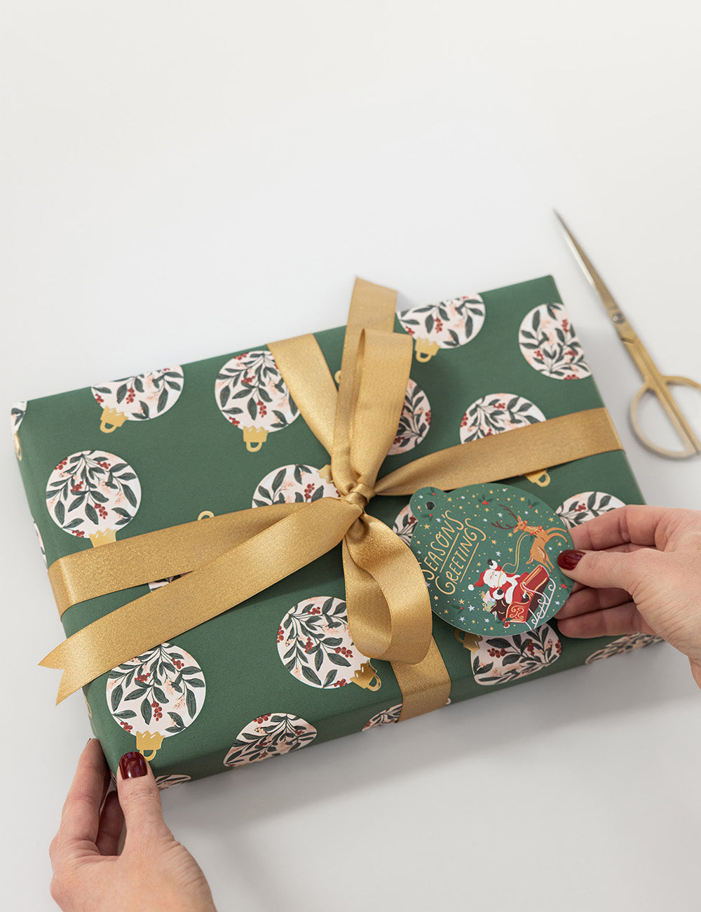 Gift Wrap 3m Roll - Christmas Ornaments