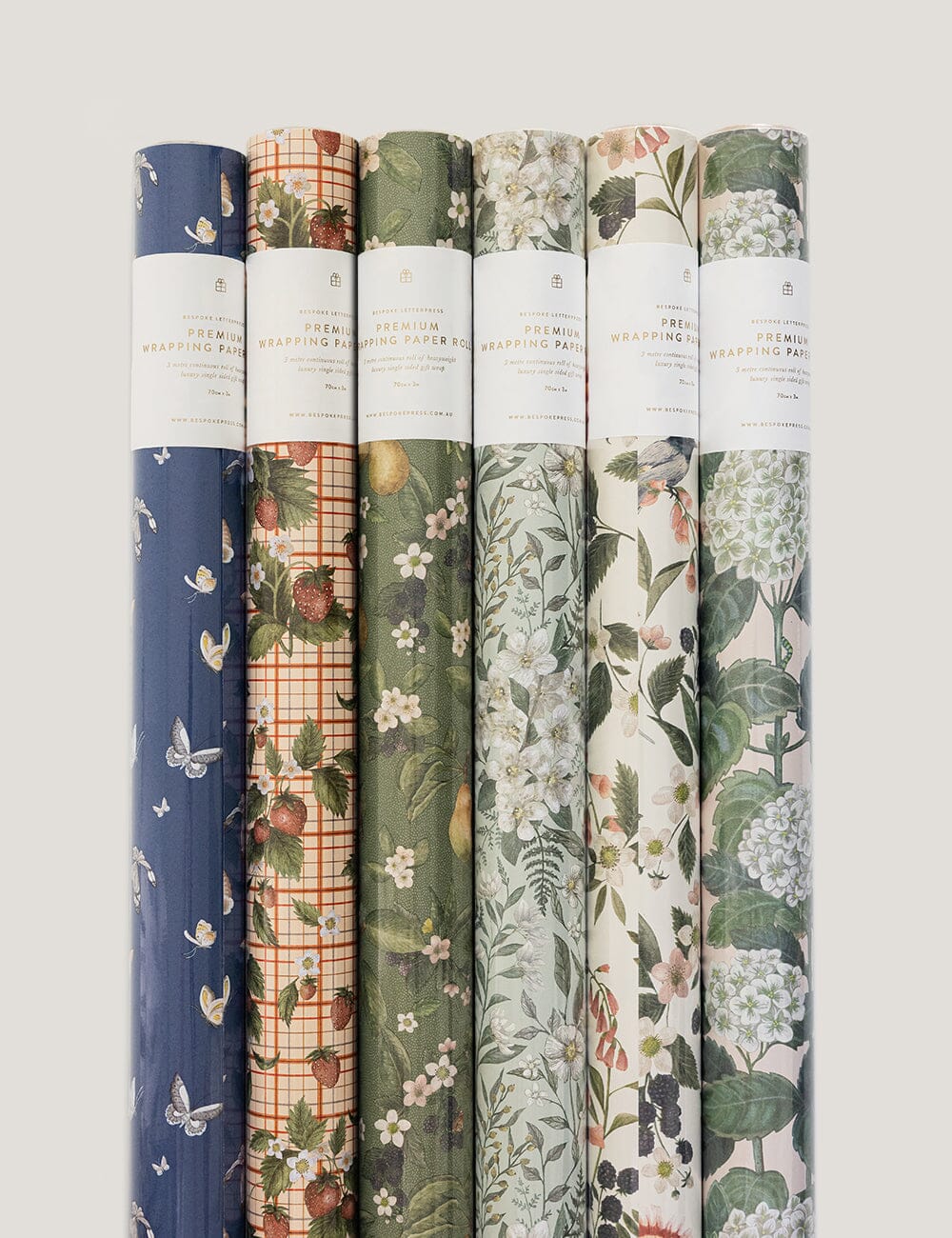 Gift Wrap Roll Bundle - 6 x 3m rolls (18 Metres) Gift Wrapping Bespoke Letterpress 