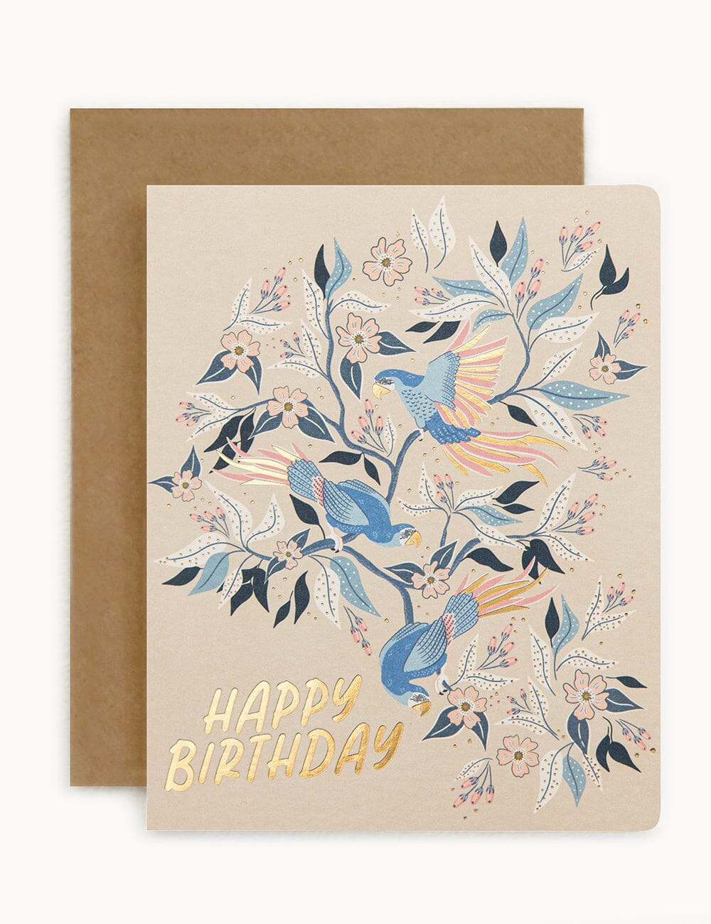 Happy Birthday (Parrots) Greeting Card Greeting Cards Bespoke Letterpress 