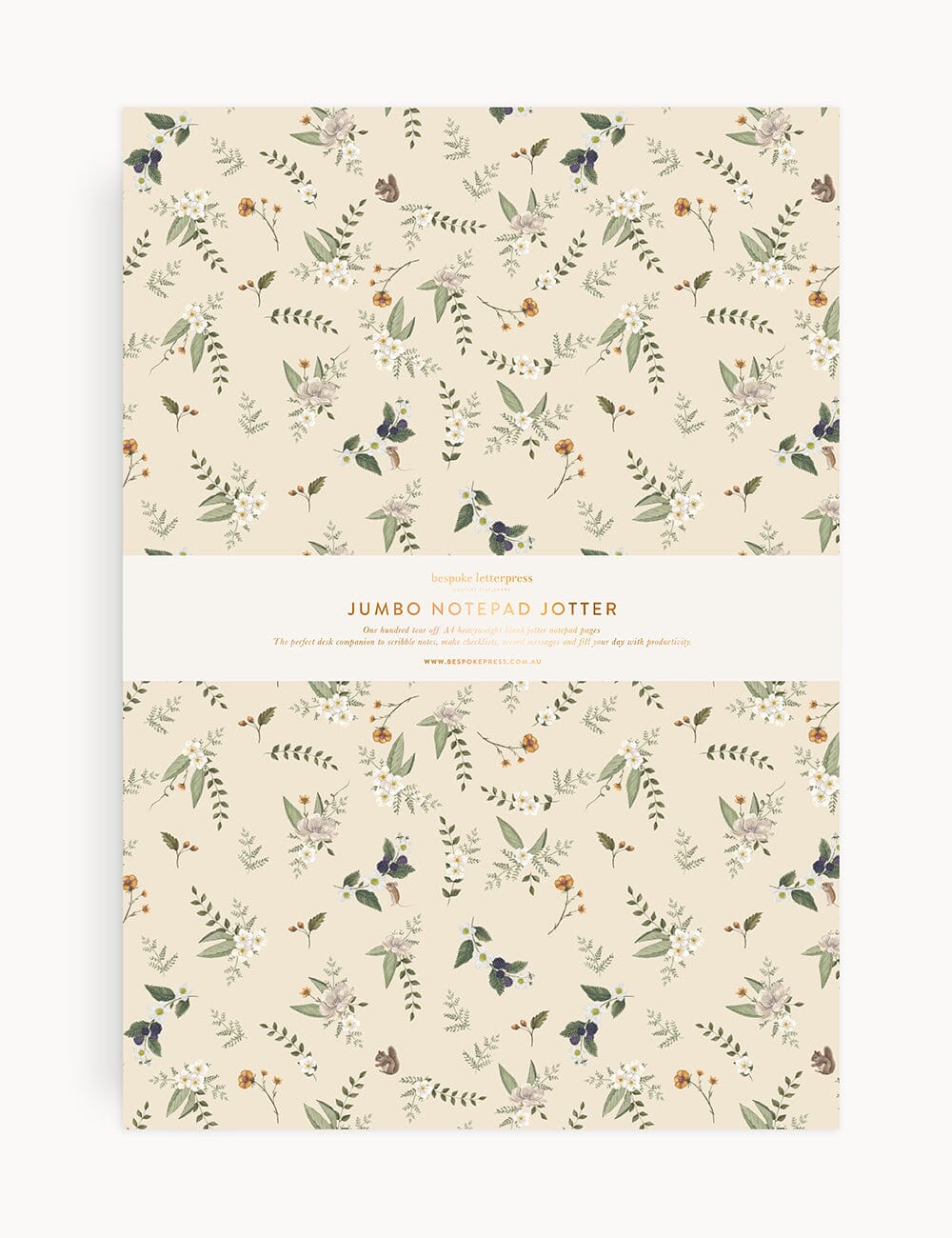 Button Fern Notepad Jumbo Jotter Jotters Bespoke Letterpress 