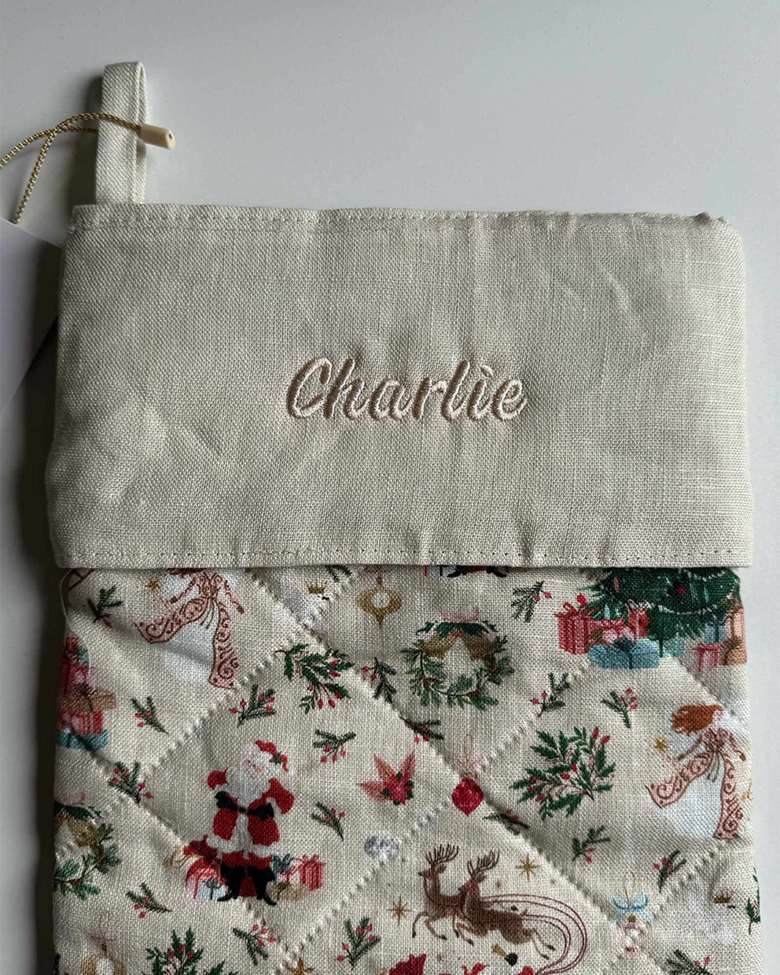 SECONDS - Jolly Santa Sleigh Heirloom Christmas Stocking - Charlie