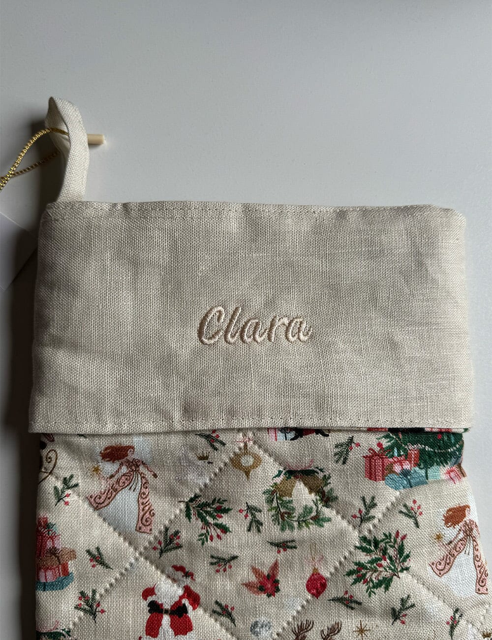 SECONDS - Jolly Santa Sleigh Heirloom Christmas Stocking - Clara