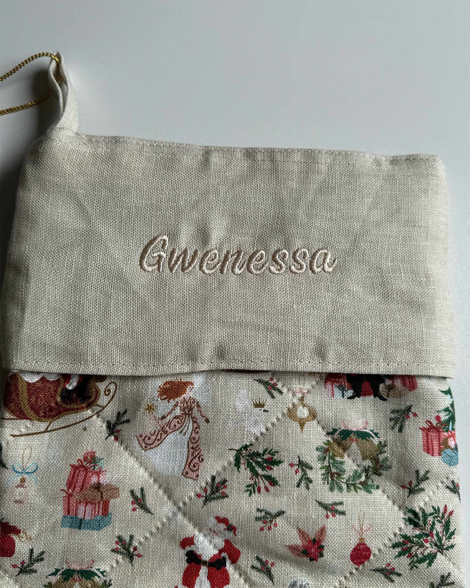 SECONDS - Jolly Santa Sleigh Heirloom Christmas Stocking - Gwenessa