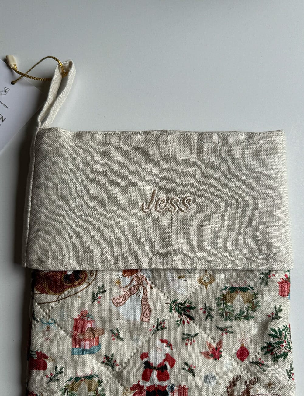 SECONDS - Jolly Santa Sleigh Heirloom Christmas Stocking - Jess