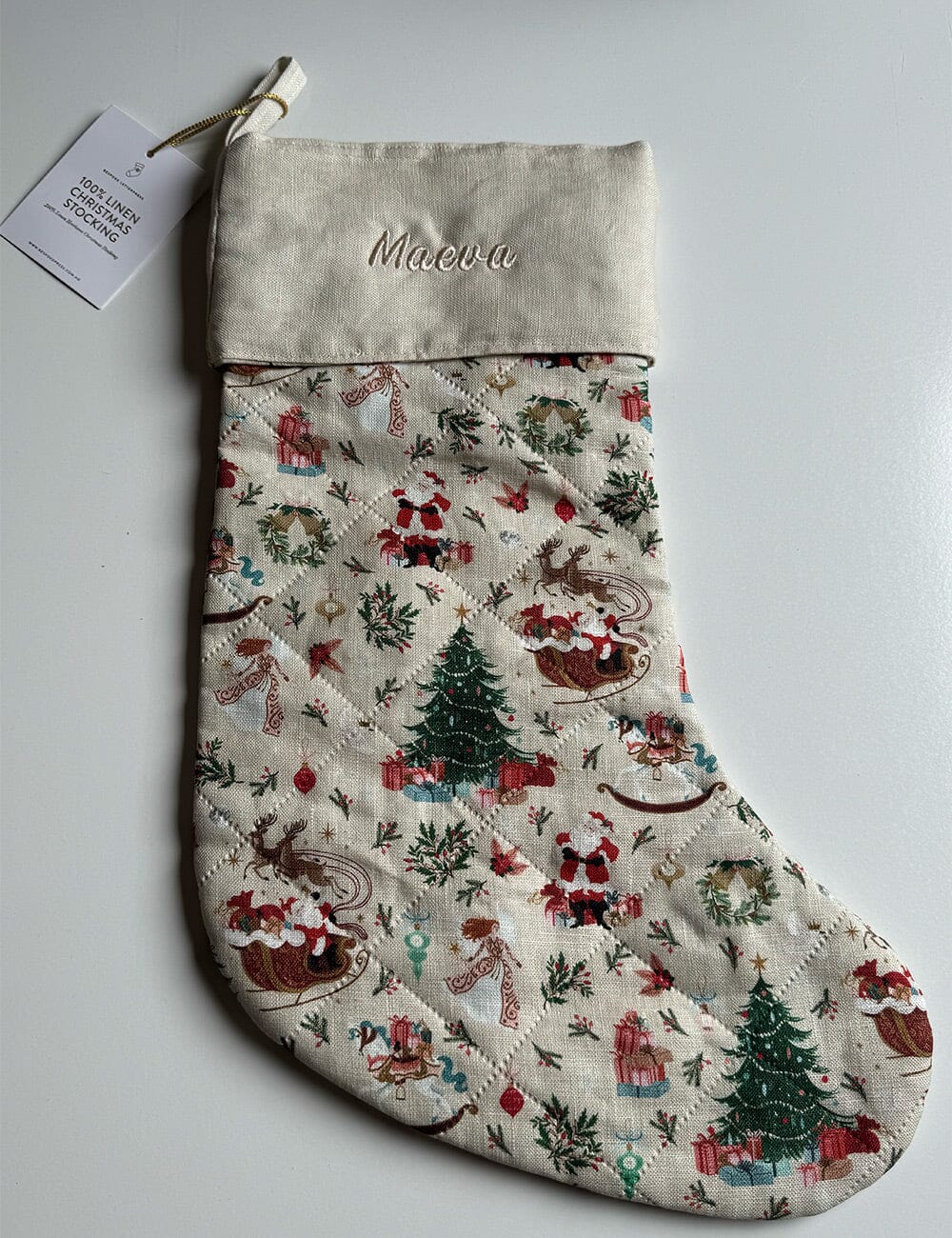 SECONDS - Jolly Santa Sleigh Heirloom Christmas Stocking - Maeva